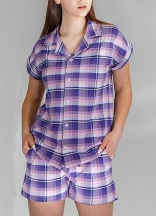 Пижама женская шорты и рубашка 3931