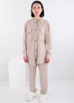 Женский прогулочный повседневный костюм с рубашкой весна демисезон