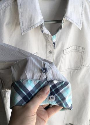 Хлопковая рубашка в тонкую полоску с интересным декором на манжетах street one7 фото