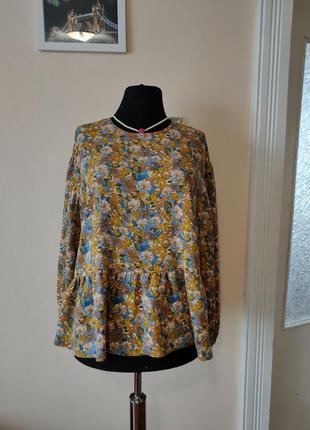 Блуза жіноча стильна квітковий принт вінтажна1 фото