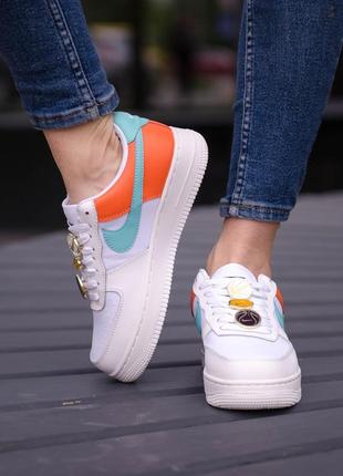 Кросівки nike air force 1 low se white/orange кроссовки