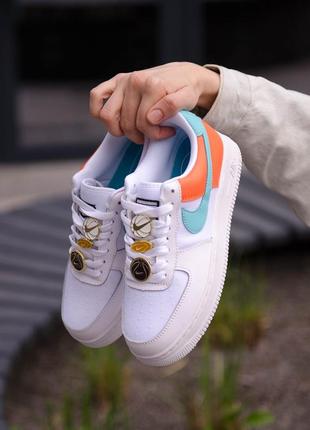 Кросівки nike air force 1 low se white/orange кроссовки6 фото