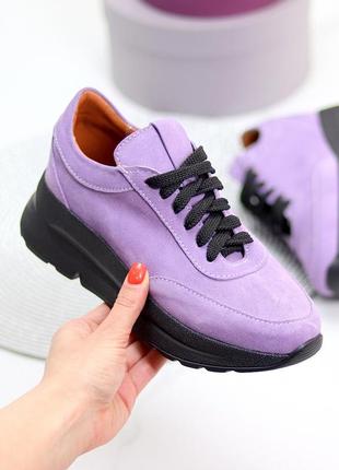Кроссовки "aaron", сиреневый, натуральная замша