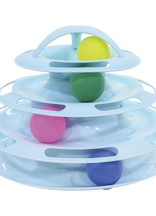 Игрушка для кота taotaopets 077705 blue башня 25*16.5см интеллектуальная 4-х уровневая