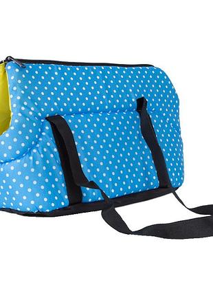 Сумка-переноска lesko h1 dot light blue для собак 42*21*21 см