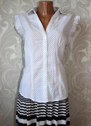 Летняя  блузка в  мелкий горошек4 фото