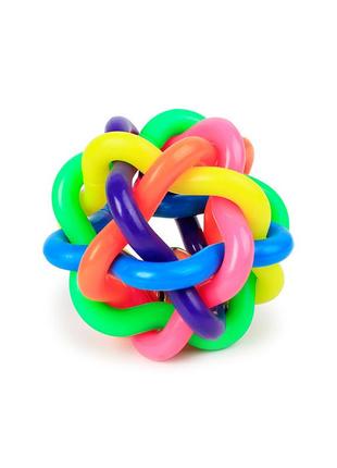 Игрушка мяч резиновый плетеный для собак pipitao 061111 d:5,5см multi color