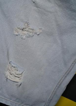 Джинсовые шорты с фабричными потертостями4 фото