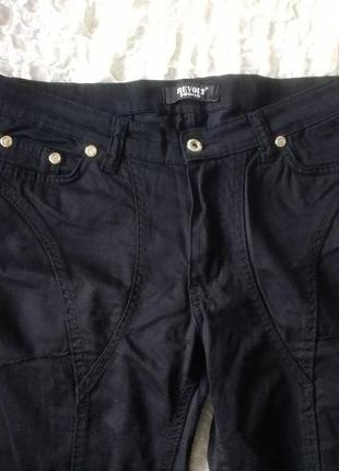 Легкие прямые хлопковые черные брюки revolt jeans 33/32