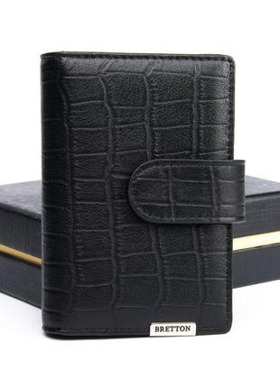 Кошелек мужской crocodile кожа bretton m4203 black1 фото