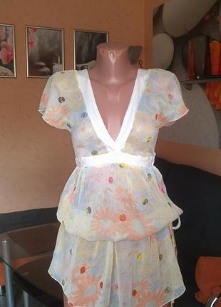 Пляжная туника на бедрах с напуском muchacha,р.m/l