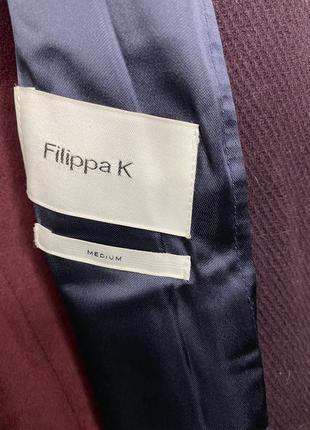 Filippa k шерстяное длинное пальто миди с поясом классическое дизайнерское люкс премиум бренд пальто7 фото