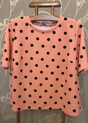 Очень красивый и стильный брендовый топ в горох!