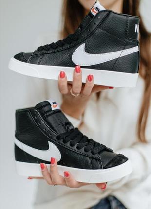 Кросівки nike blazer mid 77 vintage black sail1 фото