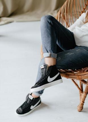 Кросівки nike blazer mid 77 vintage black sail5 фото