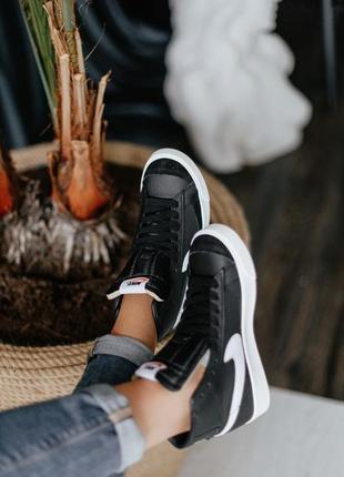 Кросівки nike blazer mid 77 vintage black sail9 фото