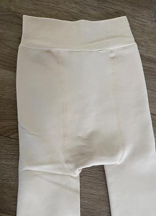 Очень тёплые колготки зимнее бежевые на флисе 150 200