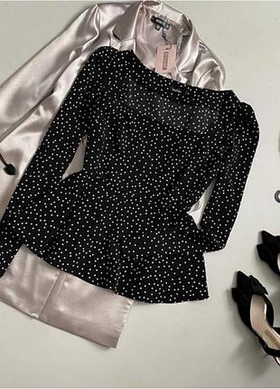 Красива блуза в горох boohoo розмір л ( розмір 14 )