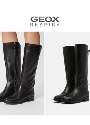Geox женские кожаные сапоги-трубы черные жокейские высокие сапоги на шнуровке rundholz owens lang