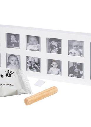 Рамочка з відбитком 1 рік - baby art фото 3x4 12 шт + ліплення відбиток