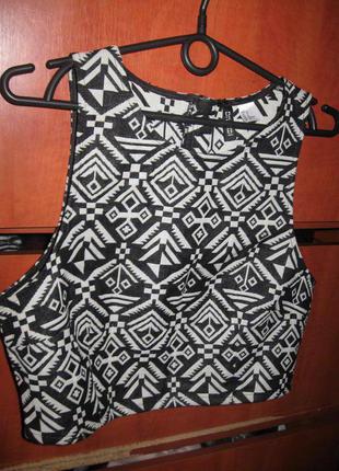 Топ aztec черно-белый