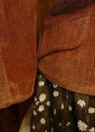 Винтажный вельветовый жакет пиджак miss cherry рыжий в идеале двубортный вельвет3 фото