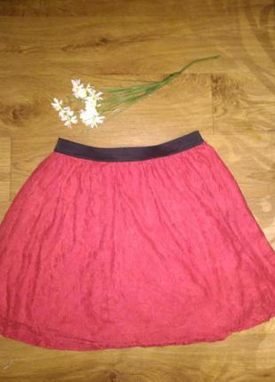 Юбка гипюр на подкладке