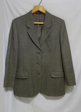 Піджак оливковий в клітку шерсть-кашемір *ermenegildo zegna* 46-48р