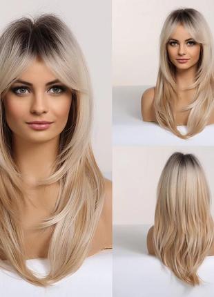 Перука💕перука блонд з каскадної стрижкою