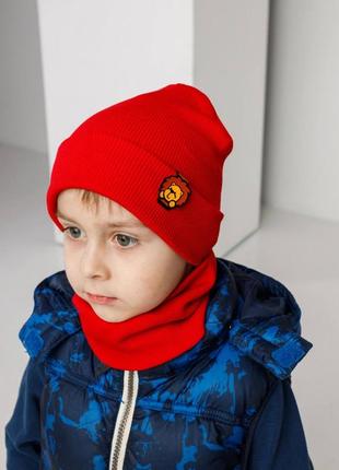 Комплект (шапка + хомут)  для хлопчика  на весну-осінь