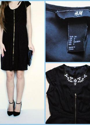 Чёрное лёгкое платье с фурнитурой от h&amp;amp;amp;m1 фото