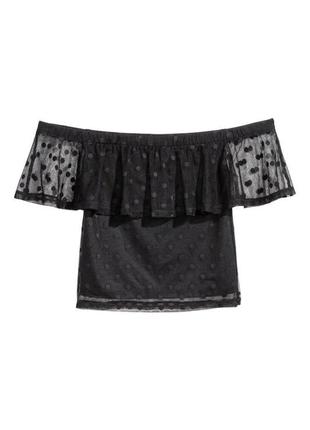 Тюлевий топ в горошок h&m 2