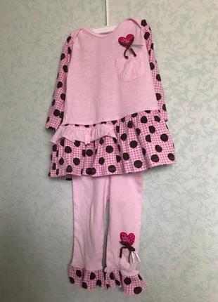 Розовый костюм naartjie кофта штаны 12-18 месяцев