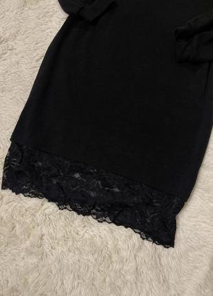 Тепле чорне міні сукня з акрилу3 фото