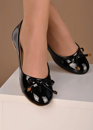 Балетки туфли женские черные т14435 фото