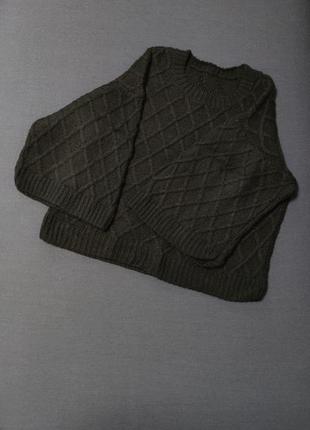 В'язаний джемпер светр чорний з широкими рукавами