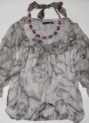 Шелковая блузка  zara, р. s-l