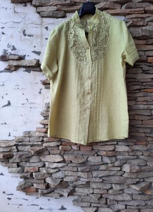 Лляна з мереживом сорочка 👕 великого розміру