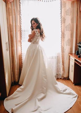 Шикарное свадебное платья ручной работы3 фото