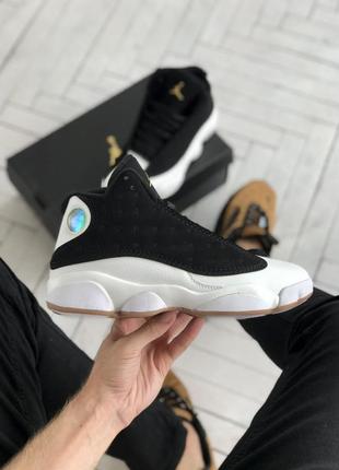 Мужские кроссовки nike air jordan 13 retro white black 40-41-42-44-45