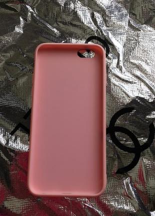 Новый розовый чехол на айфон 6/6s с сердцем пудровый3 фото