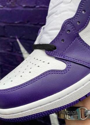Nike jordan 1 retro purple фиолетовые демисезонные кроссовки найк джордан унисекс женские мужские весна лето осень фіолетові кросівки7 фото