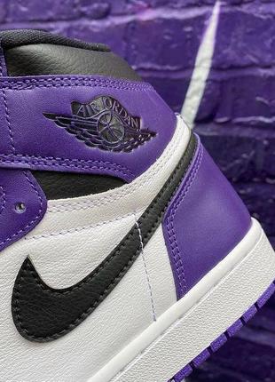Nike jordan 1 retro purple фиолетовые демисезонные кроссовки найк джордан унисекс женские мужские весна лето осень фіолетові кросівки6 фото