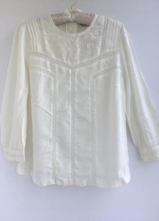 Нарядная приятная натуральная блузка вышиванка,  вискоза, кружево мережка1 фото