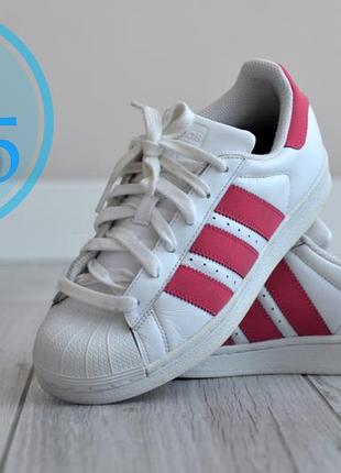 Жіночі кросівки adidas superstar junior white red, (р. 35.5)