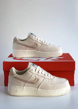 Кроссовки nike air force 1 low fossil x stussy