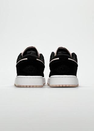 Женские кроссовки nike jordan 1 low pink black4 фото