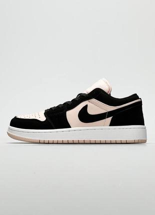 Женские кроссовки nike jordan 1 low pink black8 фото