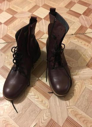 Обалденные кожаные ботинки на шнурках2 фото