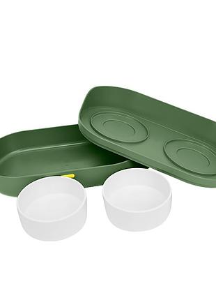 Містка hopet 17652 dark green для котів і собак подвійна з підставкою2 фото
